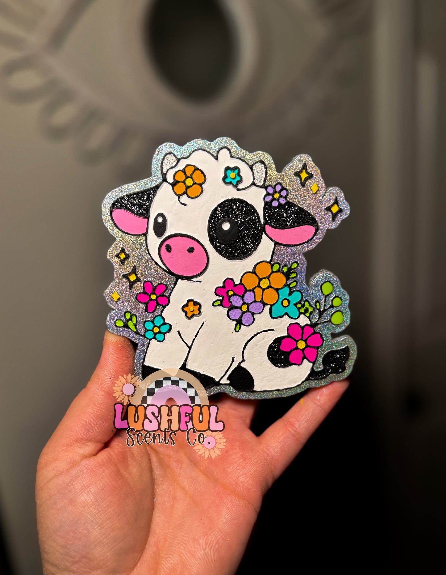 Cow w/flowers