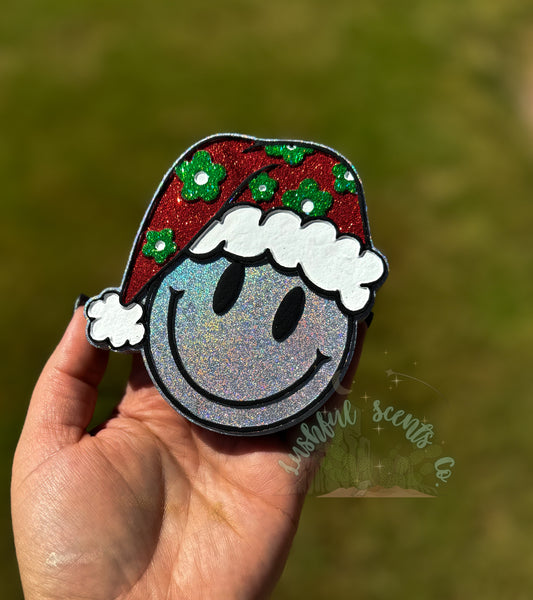 Floral Santa Hat Smiley