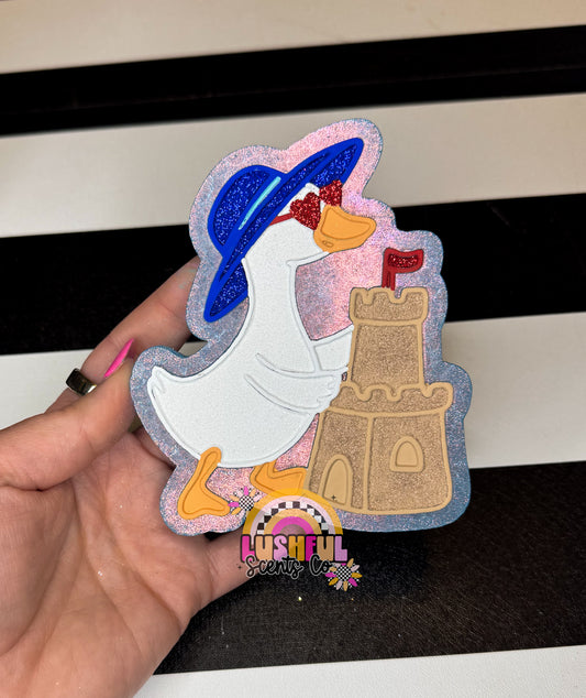 Sandcastle Goose w/ Blue Hat - Sun Drenched