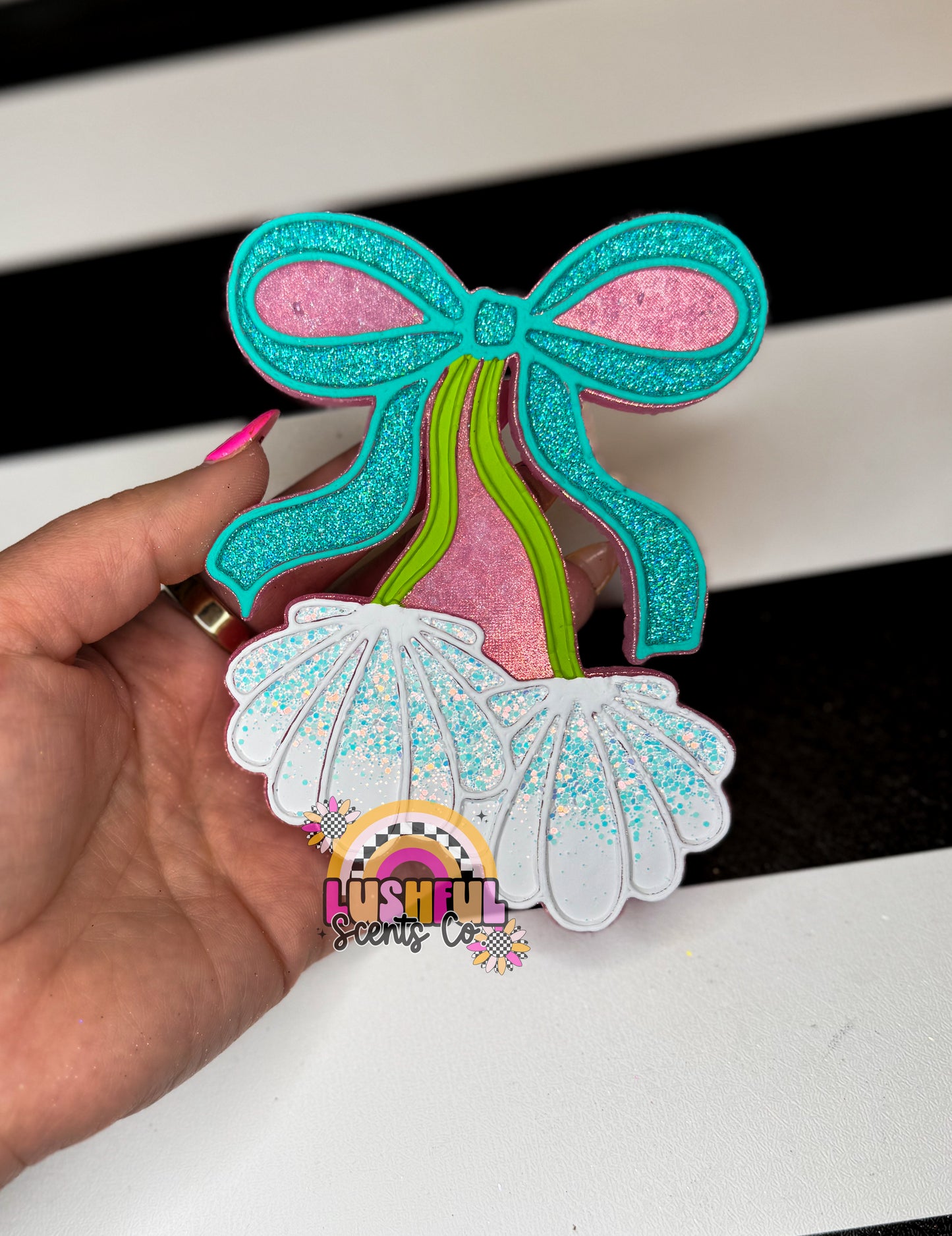 Seashell Cherries w/ Turquoise Bow - When in Rio