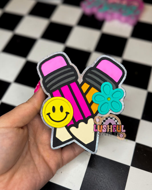 Pencils w/ Flower & Smiley